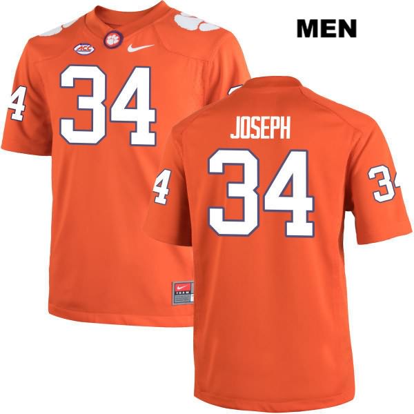 Men's Clemson Tigers #34 Kendall Joseph Stitched Orange Authentic Nike NCAA College Football Jersey XEH3546FN